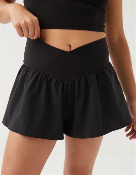 crossover flowy shorts|aerie crossover flowy shorts.